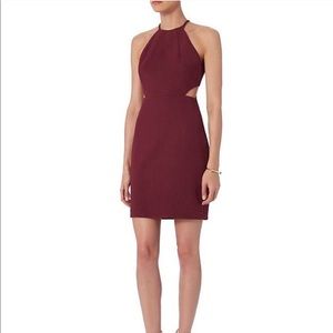Intermix burgundy cocktail dress with cutouts